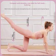 8字形阻力带，专为女性设计，缓解背痛，瑜伽器材，家用健身运动带，配有硅胶手柄和加粗弹力绳 - 彩色 - 查看 11