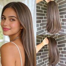 High Heat Fibre Realistic Lace Front Wig Medium Light Brown Warm Blonde Highlights 13x4 HD Lace Front Wig For Women Hair Loss 13x4 Glueless Long Wavy Wigs Cosplay Daily WEar - Multicolor - View 8