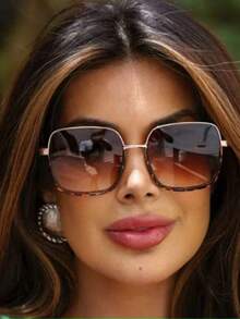 Women's Sunglasses With Square Lenses And UV400 Protection - tartaruga - 查看 2