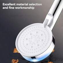 1个银色5档可调淋浴喷头，手持式淋浴喷头，通用浴室淋浴喷头