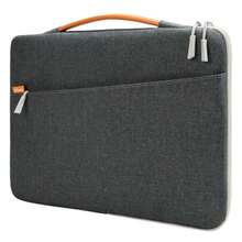 JETech Funda Portátil para MacBook Air/Pro 13-16 Pulgadas Notebook Funda Impermeable con Asa Portátil y Bolsillo para Accesorios - Gris oscuro - Ver 2