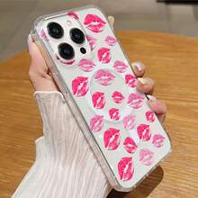 Kiss Marks Mobile Phone Case, Designed With Vibrant Pink And Red Lip Print Design, Suitable For IPhone 16, 15, 14, 13, 12 And 11 Pro Models, Made Of TPU Material, And Provides Shockproof Protection. Perfect For Family, Friends, Children, Birthdays, Spring, Holidays, Boyfriends, Girlfriends, And Valentine's Day Gifts. - 透明CZ11 - 查看 6
