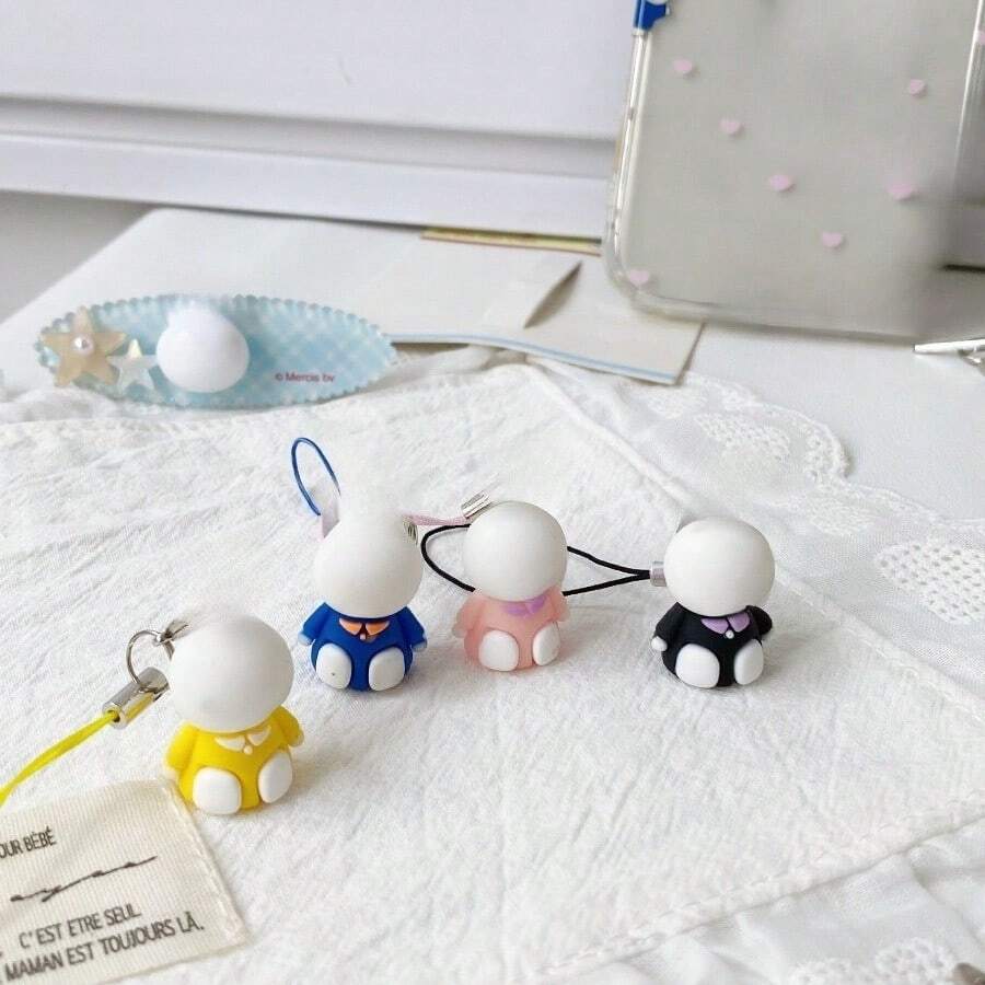 Cute Retro Animal Phone Lanyard, Soft Moe Mika Cartoon Ins Style Mini Rabbit Gru Pendant, Millennium Style - Multicolor - View 1