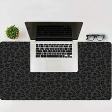 1pc Large Leopard Print Gaming Mouse Pad With Non-Slip Rubber Base And Smooth Surface, Black And Gold Animal Pattern Desk Mat For Keyboard And Mouse, Durable Polyester Computer Accessory Suitable For Gamers, Home Office, Laptop, Fashionable Gift, Extra Large Gaming Mouse Pad, Keyboard Mouse Pad, Halloween Themed Mouse Pad Office Desk Accessories Desk Accessories Office Supplies Office Decor - Multicolor - View 2