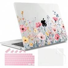 For MacBook Air 13.6 Inch Case A3240 M4 A3113 M3 A2681 M2 With Retina Dispaly, 2025 2024 2023 2022 Release, Plastic Hard Shell Case With Screen Protector & Keyboard Cover, Chalk Pink Bow - Hoa hướng dương, xương rồng - Xem 2