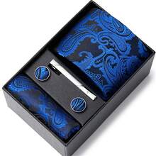 6pcs Men's Elegant Wallet & Tie Gift Set, Perfect Gift For Him On Valentine's Day, Father's Day, Birthday - Black - View 3