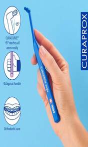 Curaprox CS 1009 Single Toothbrush \U2013 Braces, Implants And Isolated Teeth | Ultra-Soft Single Tuft | Targeted Gumline Cleaning - ColorA - 查看 3