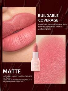 USHAS 丝绒哑光唇膏，配有可爱小熊吊坠，显色度高，不拔干，持久不脱色，丝绒柔焦质感，打造迷人唇妆。 - #01 - 查看 5