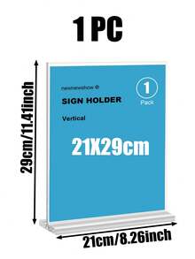 8.5英寸×11英寸、5英寸×7英寸、4英寸×6英寸T型亚克力标牌架展示架，多件装（1/3/6/12），适用于家庭、办公室、零售店、餐厅、婚礼、情人节、返校季、菜单、卡片、传单展示，空白亚克力标牌 - 彩色 - 查看 30