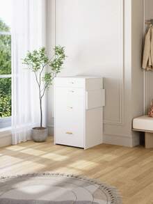Living And Home White Dressing Table Set With HD Mirror Cushioned Stool With Wheels Multiple Extra Storage Drawers Compartments Nordic Modern Style Home Use For Bedroom Dressing Room - White - View 6