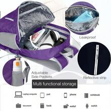 35L Mochila impermeable plegable ligera para playa, con compartimento seco y húmedo, mochila HiFKing para hombres y mujeres, color morado - Púrpura - Ver 5