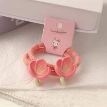 Cute Floral Hair Tie Set - Sweet Korean Style High Elastic Headband, Perfect For Ponytails, Hair Bands For Girls,  Hair Accessories - 790 Lily Pink Pair - Xem 8