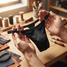 Jockstrap Thong Briefs With Side Adjustment At The Waist, Polyamide Lined - 黑色 - 查看 6