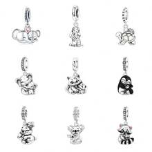 CYMYSS 1pc Adorable Animal Mother & Child Theme Copper Plated Silver Beaded Pendant, Inlaid With Artificial Zirconia, Delicate Details Decor, Parent-Child Style Bracelet Accessory, Suitable For Women, Mother's Day/Birthday/Anniversary Gift - Multicolor - View 11