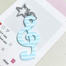 1 chiếc móc khóa nữ kiểu Hàn Quốc cổ điển mới, chấm bi, sọc, hình nốt nhạc, dây acrylic, mặt dây chuyền hình bướm lấp lánh, phụ kiện móc khóa túi xách dự tiệc dễ thương, sáng tạo theo phong cách vintage. - Nhiều màu - Xem 14