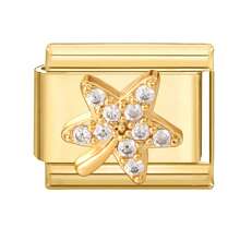 1件微镶嵌DIY意大利模块化手链，饰有星星、月亮、爱心、蝴蝶元素，适合作为派对礼物送给朋友/情侣，适用于圣诞节、新年、万圣节、情人节等节日，设计精美，不锈钢材质。 - M293831 - 查看 7