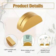 Table Number Stands, 36 PCS Table Number Holders, Place Card Holders Golden Wooden Semicircular Design Modern Card Holders Offices, Restaurants, Wedding, Birthday PartiesGold - Vàng - Xem 4