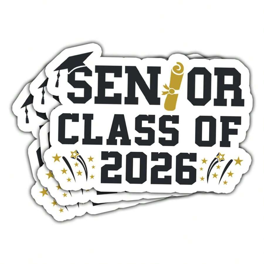 1/3/5 ملصقات فئة 2026، ديكورات فئة 2026 بقطر 3 بوصة، تخرج 2026، خريج 2026 - ملصقات لأجهزة الكمبيوتر المحمول والزجاجات المائية والهواتف وزجاج السيارة والخوذة ملصقات فينيل - متعدد الألوان - مشاهدة 1
