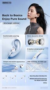 REMAX Auriculares digitales con cable Ruiliang RM-570/i/a de 3,5 mm/IPH con conector directo/tipo C - Type C - Ver 2
