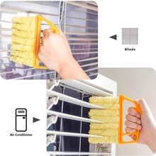 1Pc Reusable Window & Blind Cleaning Brush With Washable Dusting Head - Effortlessly Clean Venetian Blinds, Air Vents, Shutters, And Tight Spaces Machine Washable & Easy To Use For Home, Bathroom, And Kitchen Surfaces - Yellow - View 5