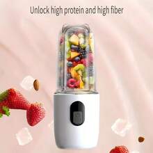 1pc USB Rechargeable Portable Blender, 16 Stainless Steel Blades - 500ml Capacity, Powerful Motor, Includes Travel Lid & Detachable Design, Suitable For Smoothies, Milkshakes, Ice Cream, Home, Kitchen, Gym - Compact & Lightweight Blender - Multicolor - View 3