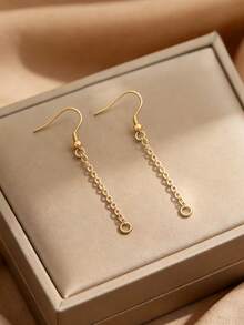 10pcs,304 Stainless Steel Ear Wires Ear Hook Matching Chain Ear Hook Connector DIY Earrings Jewelry Accessory Making