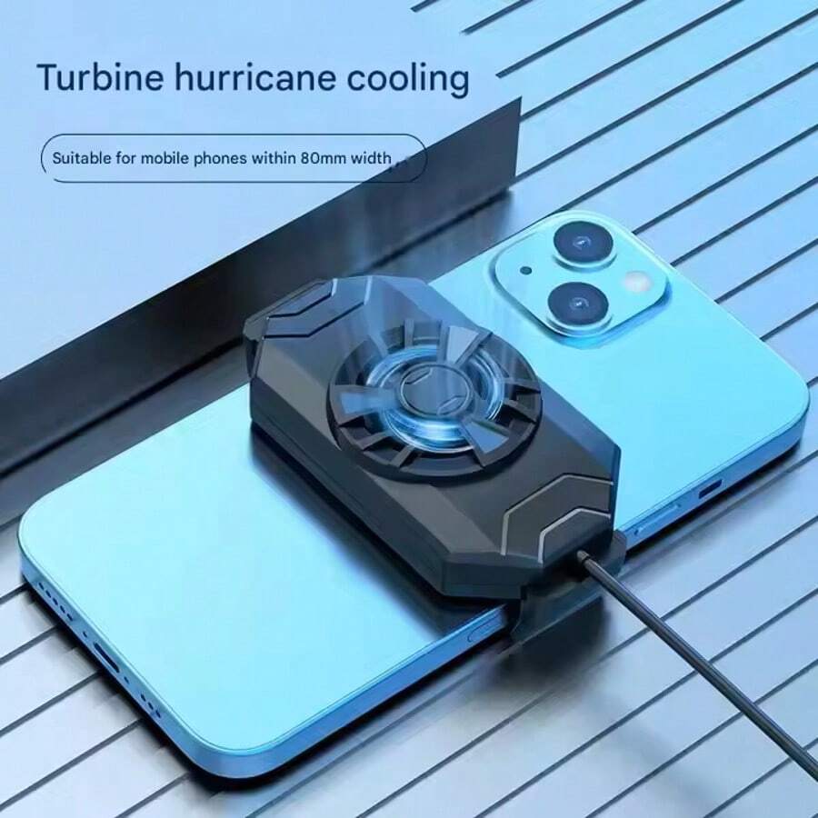 Ventilador de Teléfono Portátil con Batería Recargable y Funcionamiento Silencioso. - Negro - Ver 1