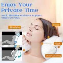 CYPNAlmohada de Baño Almohadas de Lujo para bañera con Malla de Aire 4D y ventosas Antideslizantes Soporte para la Cabeza la Espalda y los Hombros para SPA Bañera Ducha GrisFashion - Gris - Ver 3