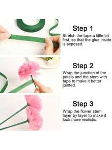 1~8Rolls Floriculture Tape Self-Adhesive Bouquet Floral Stem Paper Tape Stamen Wrapping Florist DIY Flower Craft Wedding Party Supplies (30Yards/Roll) - Multicolor - View 8