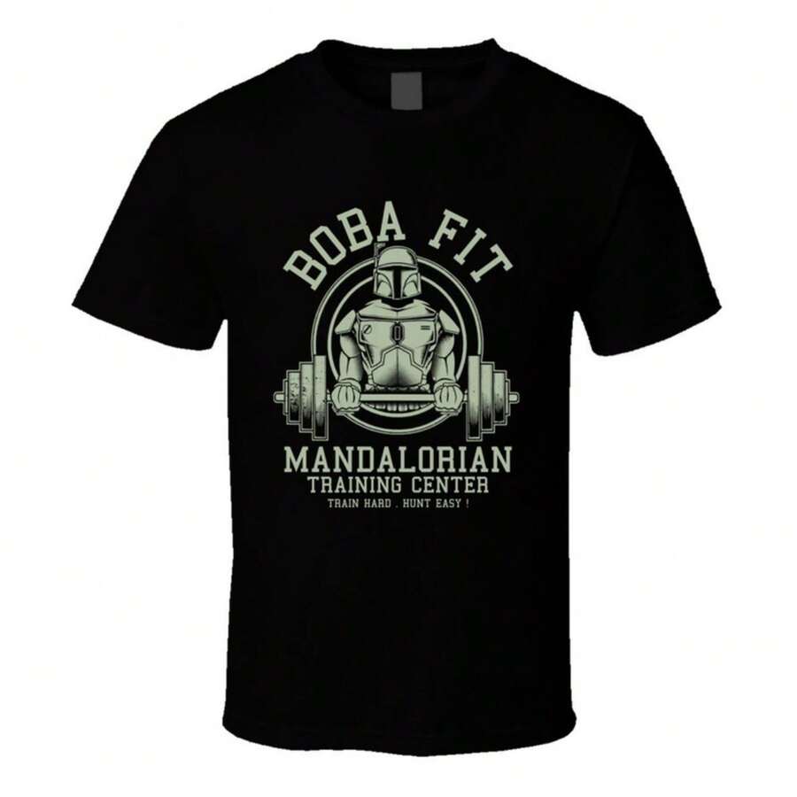 Boba Fit Mandalorian Training Center Fan T Shirt - Black - View 1