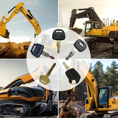5pcs Excavator Key Set, Replacement Keys For Excavator, Wheel Loader, Motorcycle Ignition Switch, Universal