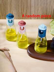 1pc Random Color Glass Spray Bottle | Large Capacity Pressurized Spray Bottle For Kitchen, Barbecue, Roast, Triangular Design, Perfect For Olive Oil And Barbecue Oil - A Stylish Accessory, Ideal For Eid Gifts - Multicolor - View 7