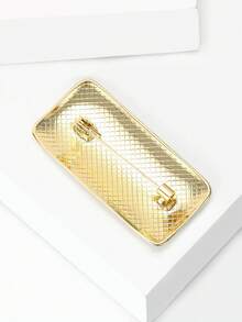 奢华不锈钢长方形胸针 - 创意别针，男女皆宜，休闲派对珠宝配饰/朋友礼物徽章装饰 - 長方形 - 查看 7