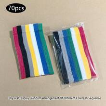 70pcs Reusable Nylon Hook And Loop Straps - Durable, Soft Self-Adhesive Fastening Tape Organizer Ties, Suitable For Daily Office Use - Multicolor - View 7