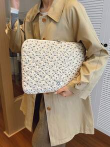 1pc Corduroy Laptop Sleeve Bag, Fits 11"/13"/15" Laptops, Printed Casual Unisex Protective Case, Compact & Portable, Can Be Used As Document Bag, Laptop Liner, Laptop Tote, Suitable For 11", 13", 15" , HP, ASUS And Other Brands, Suitable For Women, Teenagers, Men, College Students. Also Fits 9-15" Tablets, Compatible With IPad Air, 4, 5, Pro, 11, Mini, 5, 6, Shock-Absorbing Design. Laptop Case Laptop Cover Computer Bag Laptop Bag Water Resistant Travel Essentials - Multicolor - View 8