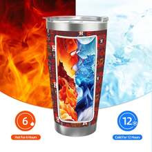 304 Stainless Steel Double Silver Edge Vacuum Insulated Drum 340g - Reusable Travel Cup With Stainless Steel Straw - This Is A Stainless Steel Water Cup About The Houston Baseball Astros  Theme - Leak Proof, Sweat Proof, Can Maintain Hot And Cold Temperatures For Hours, Frees Of Bisphenol A, Suitable For Car Cup Holders, Very Suitable For Match Days, Sports Events, Commuting, Office Rest And Outdoor Activities, Durable Double Wall Structure Fashionable Fan Gift - Silver - View 5
