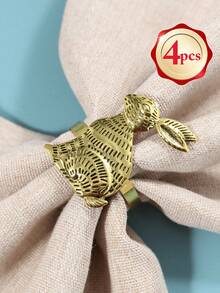 4-12pcs/Set Premium Easter Bunny Napkin Rings For Easter Table Decoration - Multicolor - View 17
