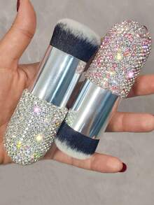 1pc Multi-Functional Makeup Brush, High-Aesthetic Rhinestone Blush & Powder Brush, Soft & Skin-Friendly, Travel-Friendly, Suitable For Powder Makeup, Fashionable Makeup Gift - Multicolor - View 7