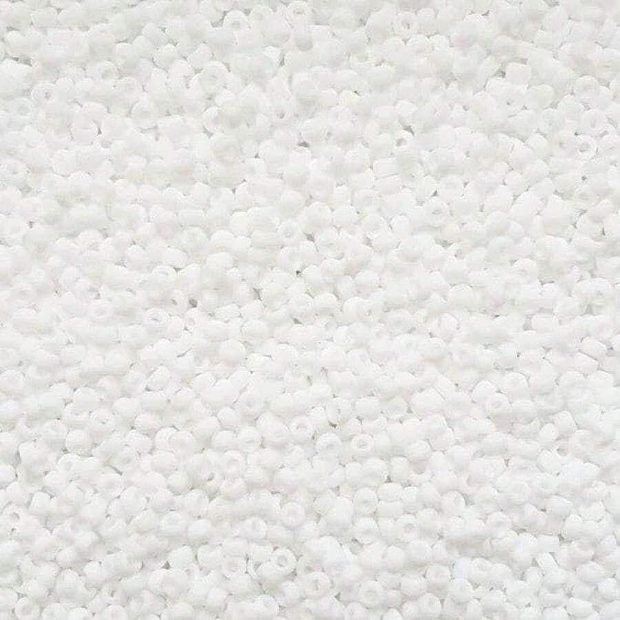 Perlin Glass Seed Beads 2mm 11/0 Round Mini Small Pony Beads 6500pcs For Making Earrings Bracelets Pendants Waist Jewelry DIY Handmade Opaque Color Kit (Green) - trắng - Xem 1