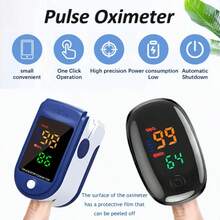 指尖脉搏血氧仪、心率监测器、血氧饱和度监测器，带挂绳和收纳盒