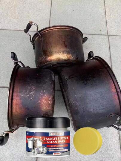 JUE FISH Stainless Steel Cleaning Paste, Multi-Purpose Decontamination, Polishing, Rust Remover, Suitable For Kitchen Utensils. An Excellent Household Cleaning Tool, An Ideal Holiday Gift For Family And Friends (New Or Old Version Randomly Shipped)