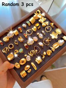 Bộ nhẫn đôi cao cấp phong cách cổ điển lấy cảm hứng từ đồng xu cổ, gồm 28 chiếc, đính ngọc trai giả, đá quý giả, đá mắt mèo sáng bóng, đá mắt hổ, họa tiết hình học, đường kẻ, hoa dập nổi, nơ mặt trời, trái tim, đường cong xếp ly, dày dặn, có thể điều chỉnh kích thước. Nhẫn cá nhân hóa theo phong cách tối giản, bohemian, dành cho cả nam và nữ, lý tưởng cho kỳ nghỉ, tiệc tùng, ngày lễ, ngày Valentine, hẹn hò, đeo hàng ngày, quà tặng cho bạn bè, gia đình, bạn học (Giao hàng ngẫu nhiên). - Nhiều màu - Xem 22