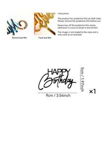 1个/3个/5个生日快乐蛋糕装饰插牌，亚克力蛋糕装饰，适用于生日派对、烘焙用品、烘焙装饰、蛋糕用品、节日礼物、厨房必备品 - 黑色 - 查看 6