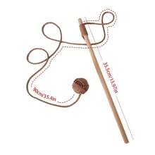 1pc Macrame Handmade Cat Teaser Wand, Knotted Ball, Chew Toy, Pet Interactive Toy - Multicolor - View 10