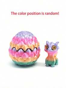 1个3D打印迷你可爱龙蛋，翻转即可展现萌萌的小龙模型，创意装饰模型，适合家居和办公场所，是送给亲朋好友的最佳手工工艺品礼物，眼睛颜色随机。 - 彩色 - 查看 12