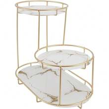 CYPNFockety Organizador de Mostrador de Baño Vidrio de Hierro Bandeja de Tocador de 2 Niveles Estante Organizador de Maquillaje para el Cuidado de la Piel Organizador de Tocador EstanteFashion - 222291190 - Ver 1