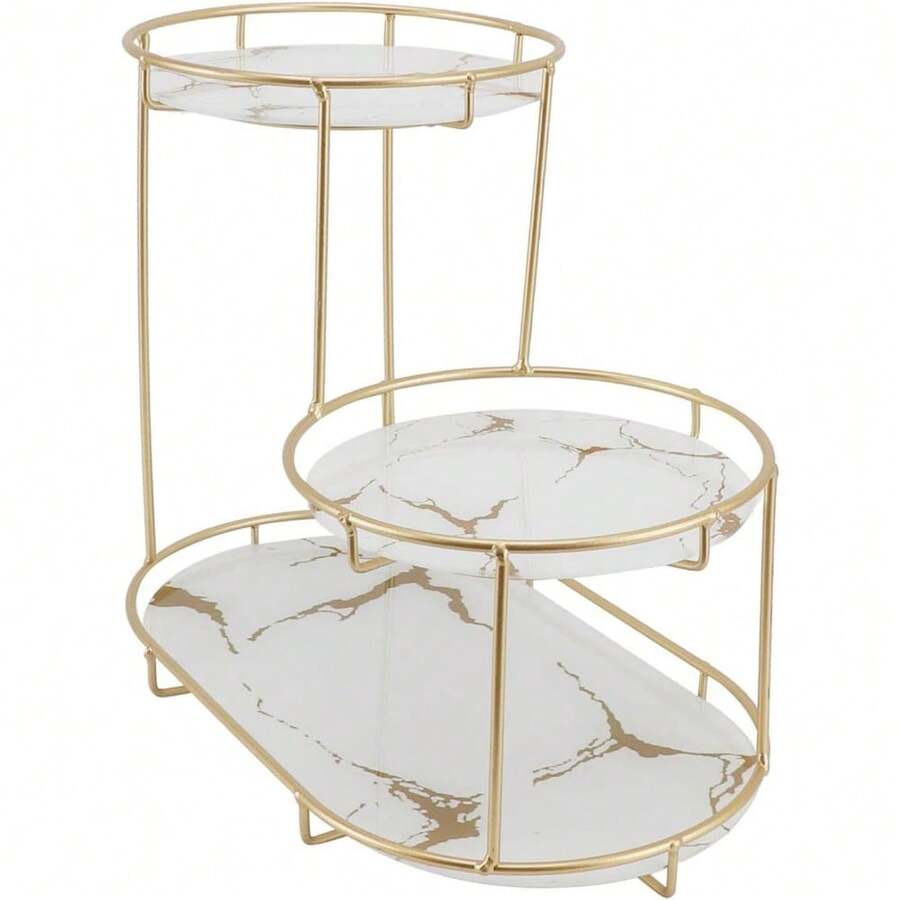 CYPNFockety Organizador de Mostrador de Baño Vidrio de Hierro Bandeja de Tocador de 2 Niveles Estante Organizador de Maquillaje para el Cuidado de la Piel Organizador de Tocador EstanteFashion - 222291190 - Ver 1