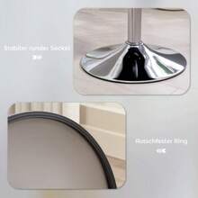 Bar Stool, Upholstered Bar Chair With Metal Frame, Corduroy Look, Height-Adjustable Kitchen Chair With Footrest, 360° Swivel Counter Stool For Kitchen, Living Room, Dining Room, White - 白色 - 查看 7