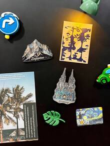 1 Peça Imã de Geladeira da Catedral de Colônia, Alemanha, Adesivo Magnético de Lembrança de Viagem com Pintura 3D em Relevo, Presente Criativo de Decoração Doméstica, Imã de Geladeira de Resina 3D Embutida de Alta Qualidade em PVC, Decoração de Cozinha, Imã de Cenário Famoso, Presente de Decoração Doméstica para Amantes de Viagem - Multicolorido - Visão 8