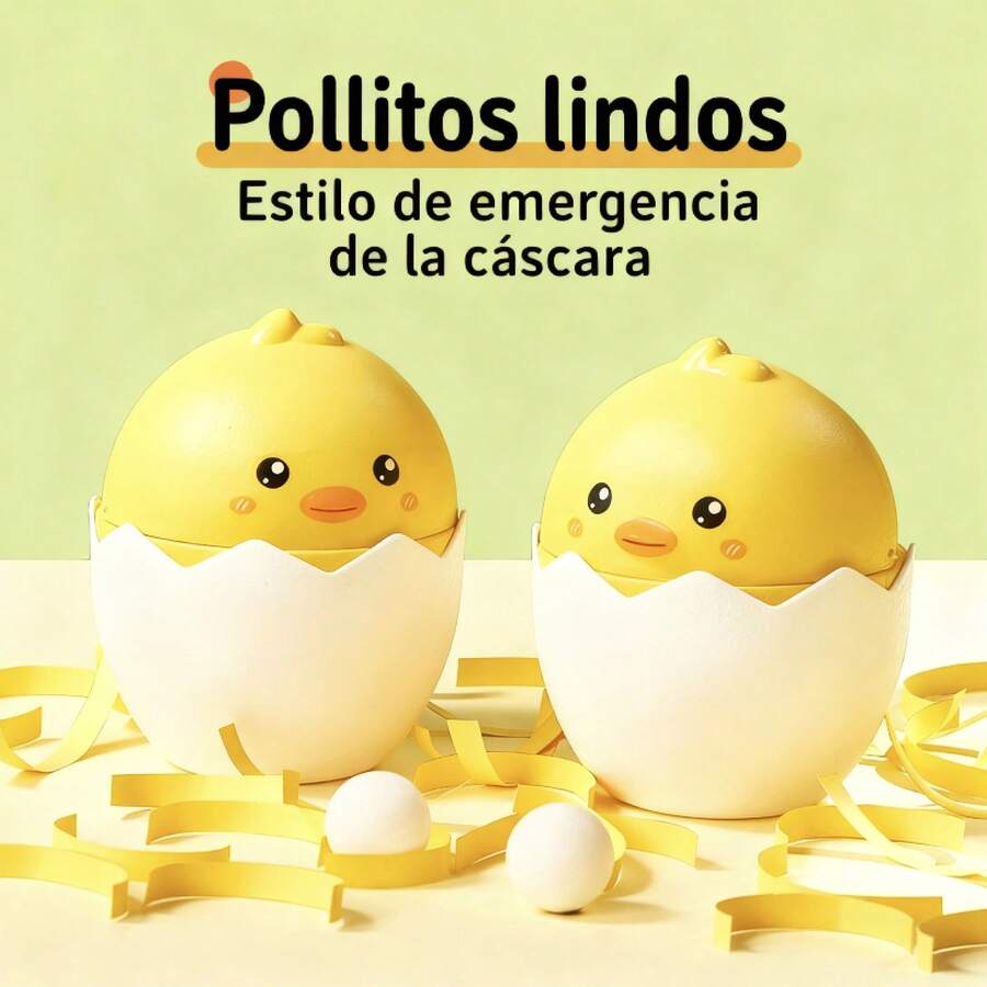 Cubo de basura de escritorio para uso doméstico, tamaño pequeño creativo para sala de estar y dormitorio, con tapa, contenedor de almacenamiento de oficina, forma linda de cáscara de huevo y pollito, para comer semillas de girasol y cáscaras de nueces - 1 - Ver 1